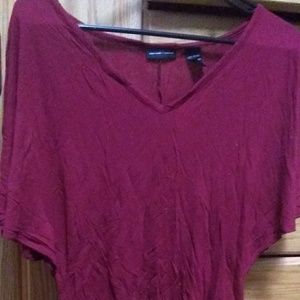 Maroon V-neck Shirt